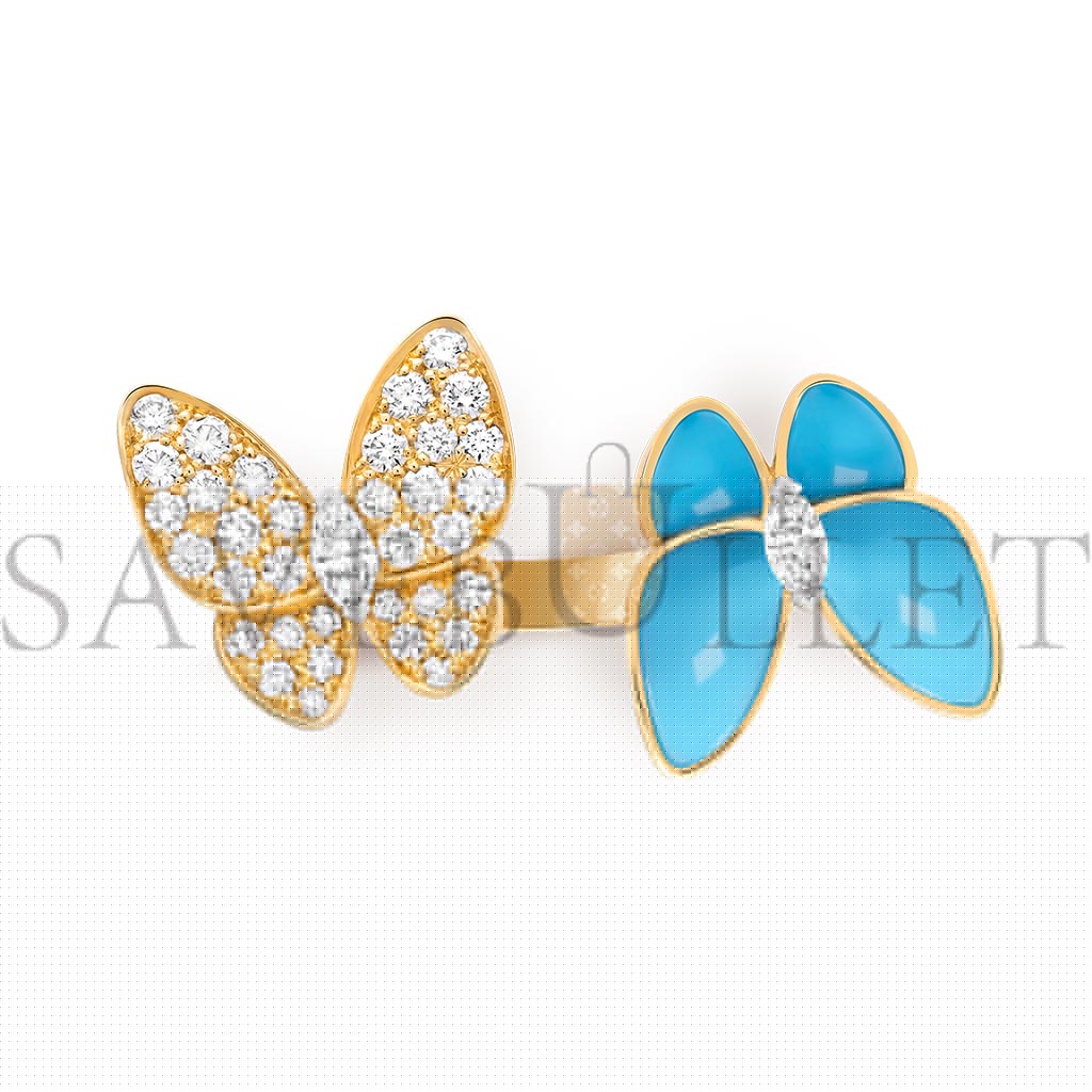 v*n cl*f arpels two butterfly between the finger ring - yellow gold, Di*m*nd, turquoise  vcarp7uz00